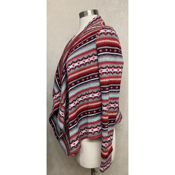 Womens Girls Alice Moon Open Front Cardigan Sweater Long Sleeve Cuff Fair Isle S - Picture 4 of 7